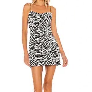 For Love & Lemons Black and White Zebra Print Mini Dress